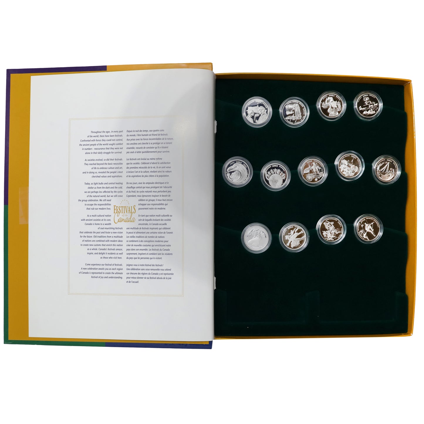 COMPLETE 2001-2003 Festivals of Canada 13-Coin Sterling Silver Set in Case (light wear)