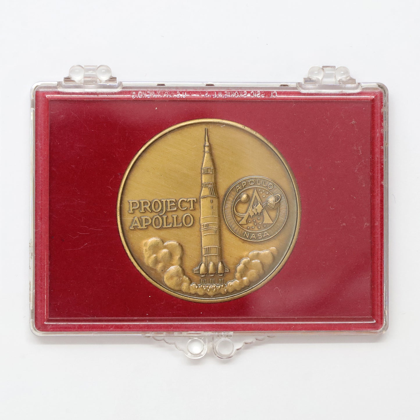 Vintage NASA Project Apollo Medallion in Red Case (light wear)