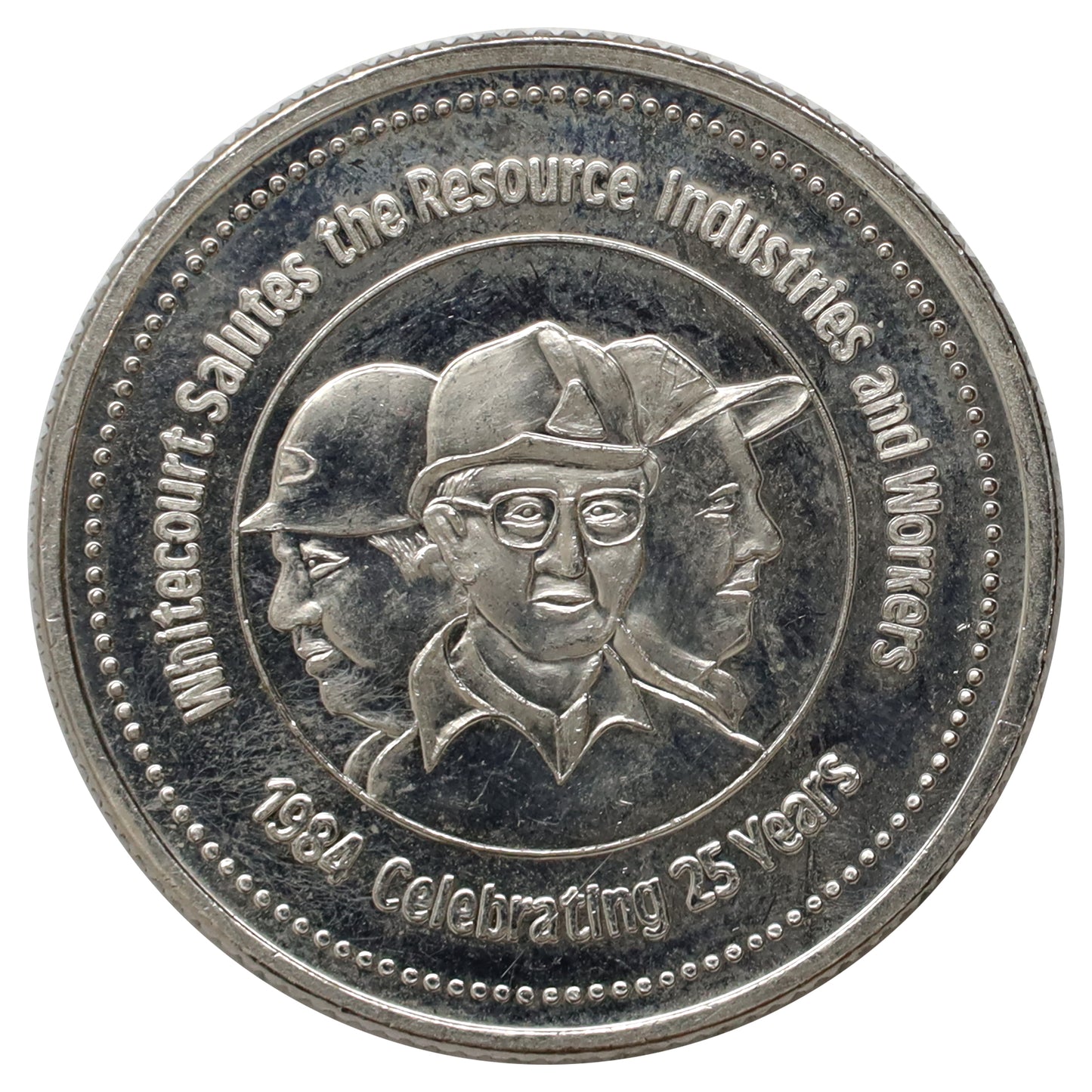 1984 Whitecourt, AB, 25th Anniversary Commemorative Dollar Token
