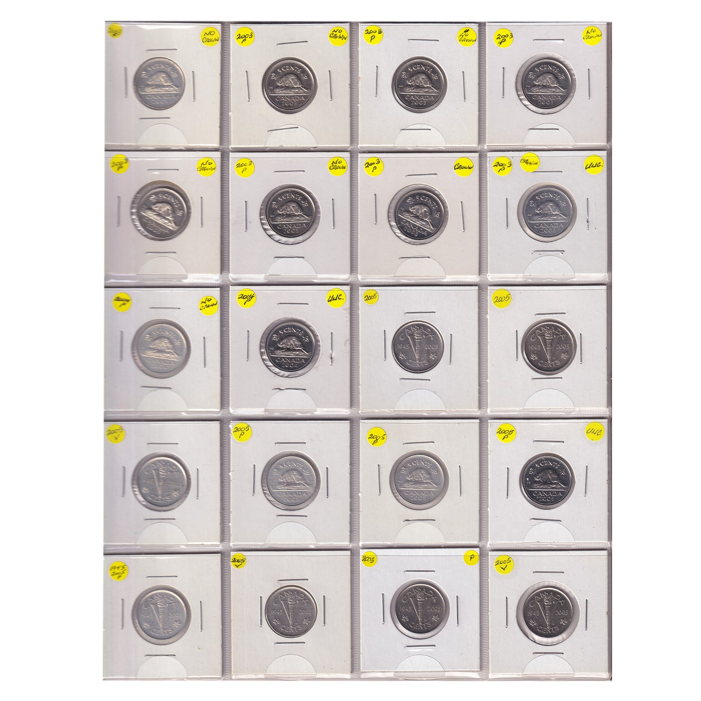 Estate Lot of 193x 2000-2021 Canada 5-cents in Blue Binder (sold as-is)
