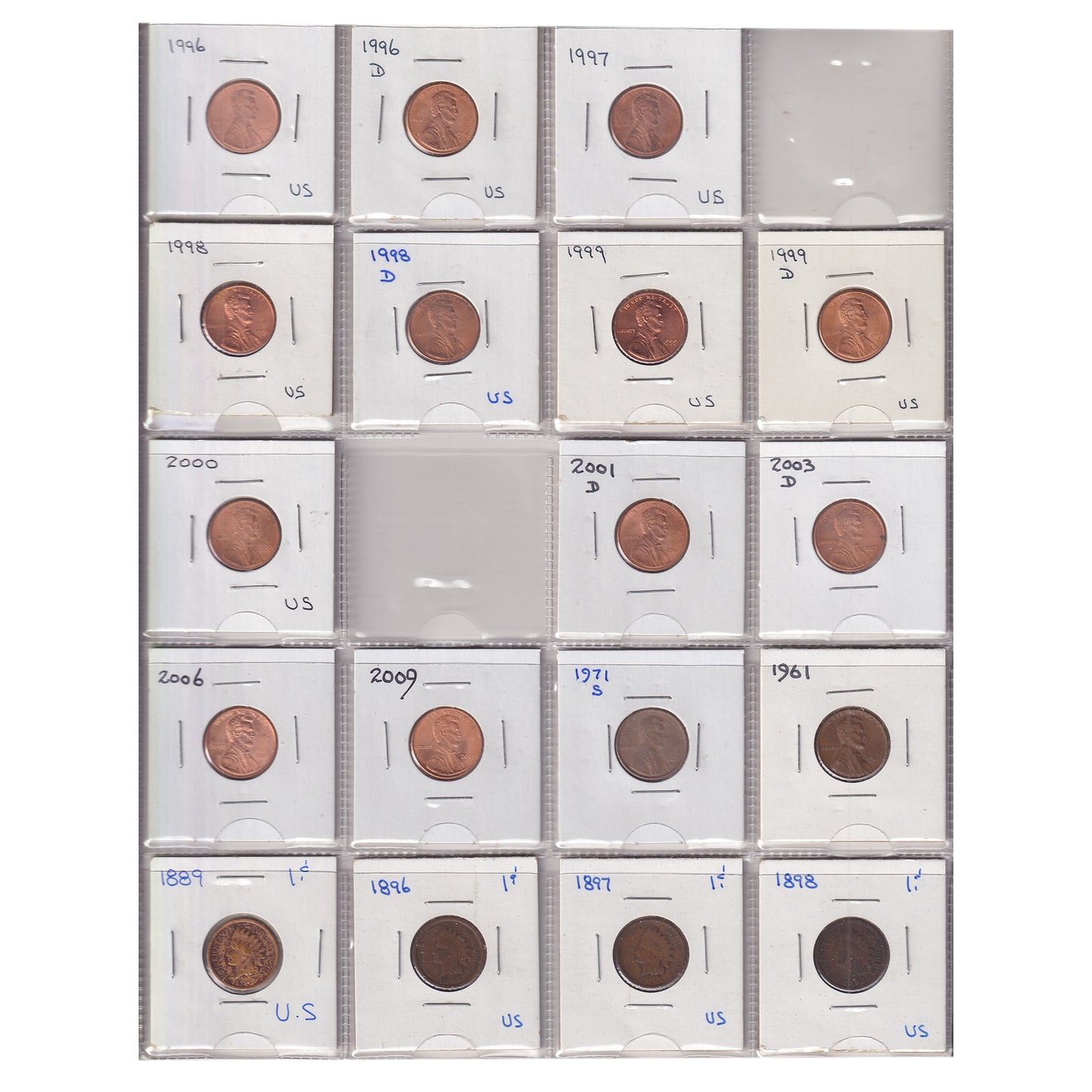 Estate Lot of 185x 1886-2010 USA Decimal in Black Binder (sold as-is)