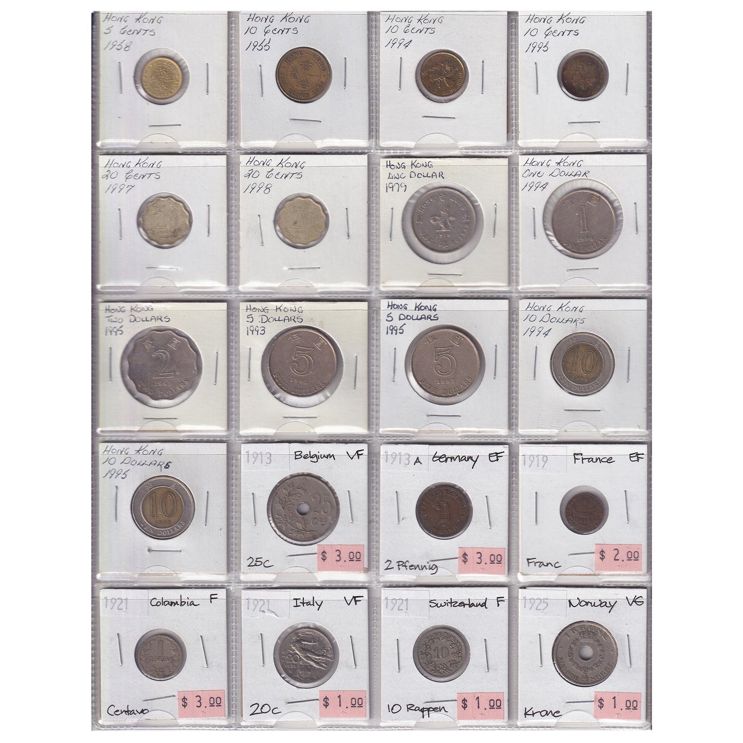 Group Lot of 120x 17-- to 2019 World Coins, Various Countries & Denominations, 120pcs