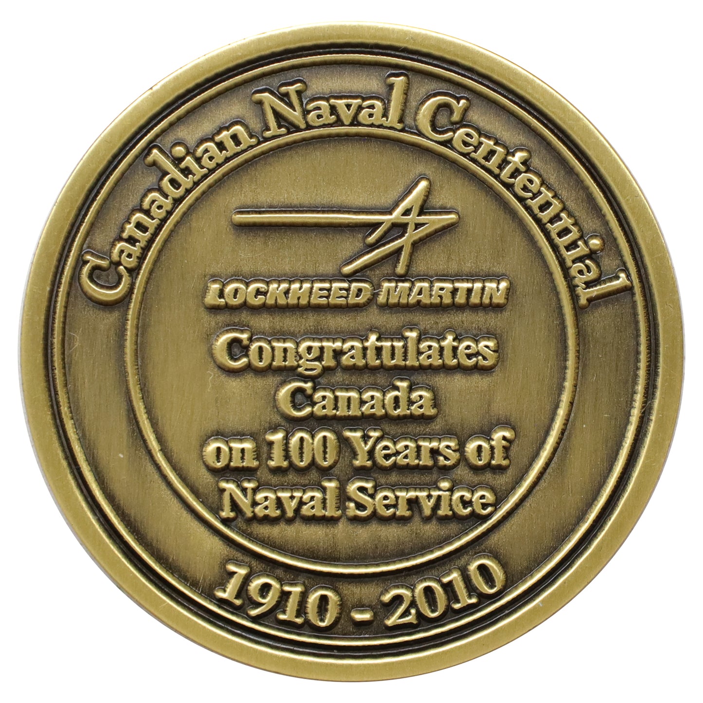 2010 Lockheed Martin HCM CSI Naval Centennial Enamelled Token