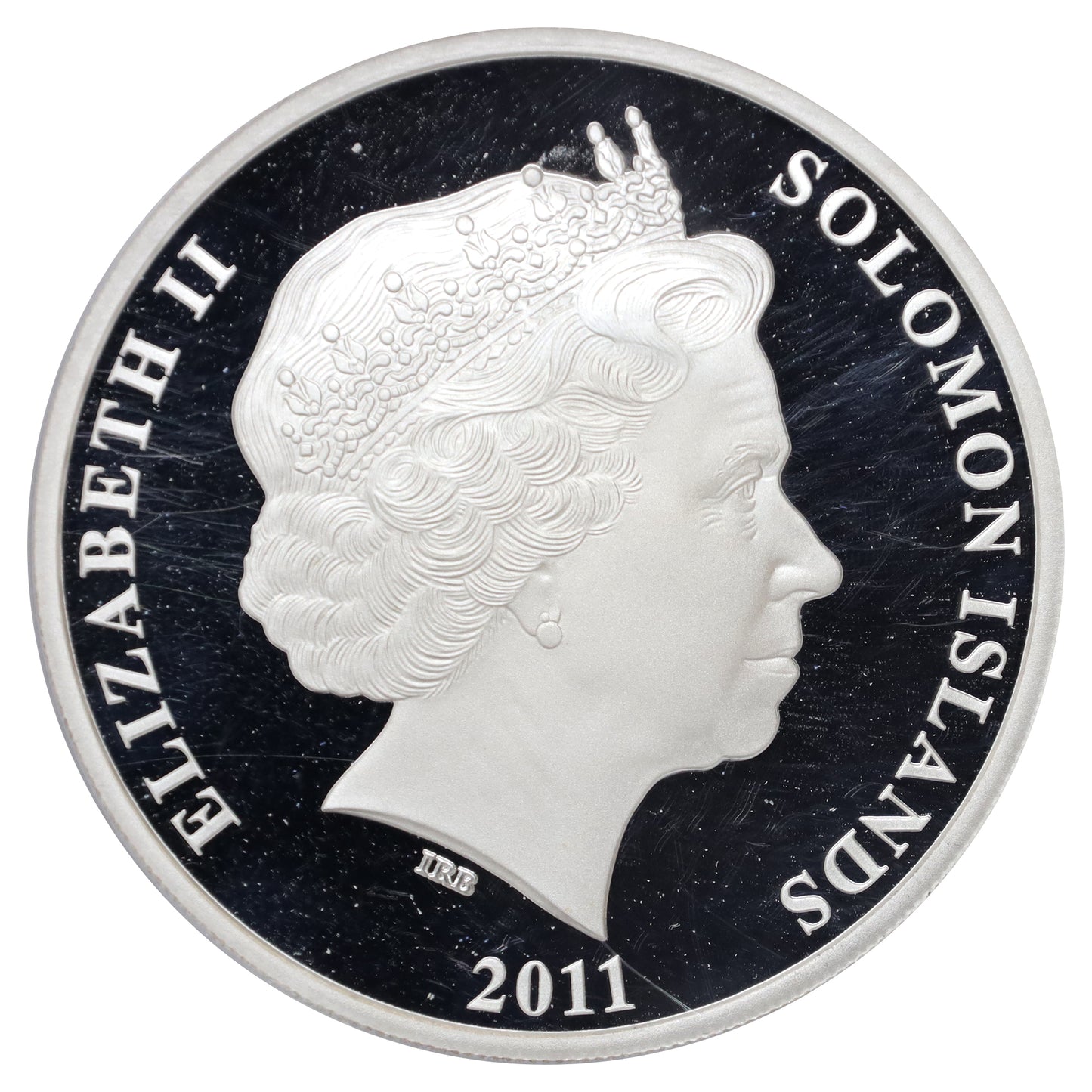 2012 Solomon Islands $10 Diamond Jubilee Elizabeth II Coronation Silver (No Tax) scr. cap