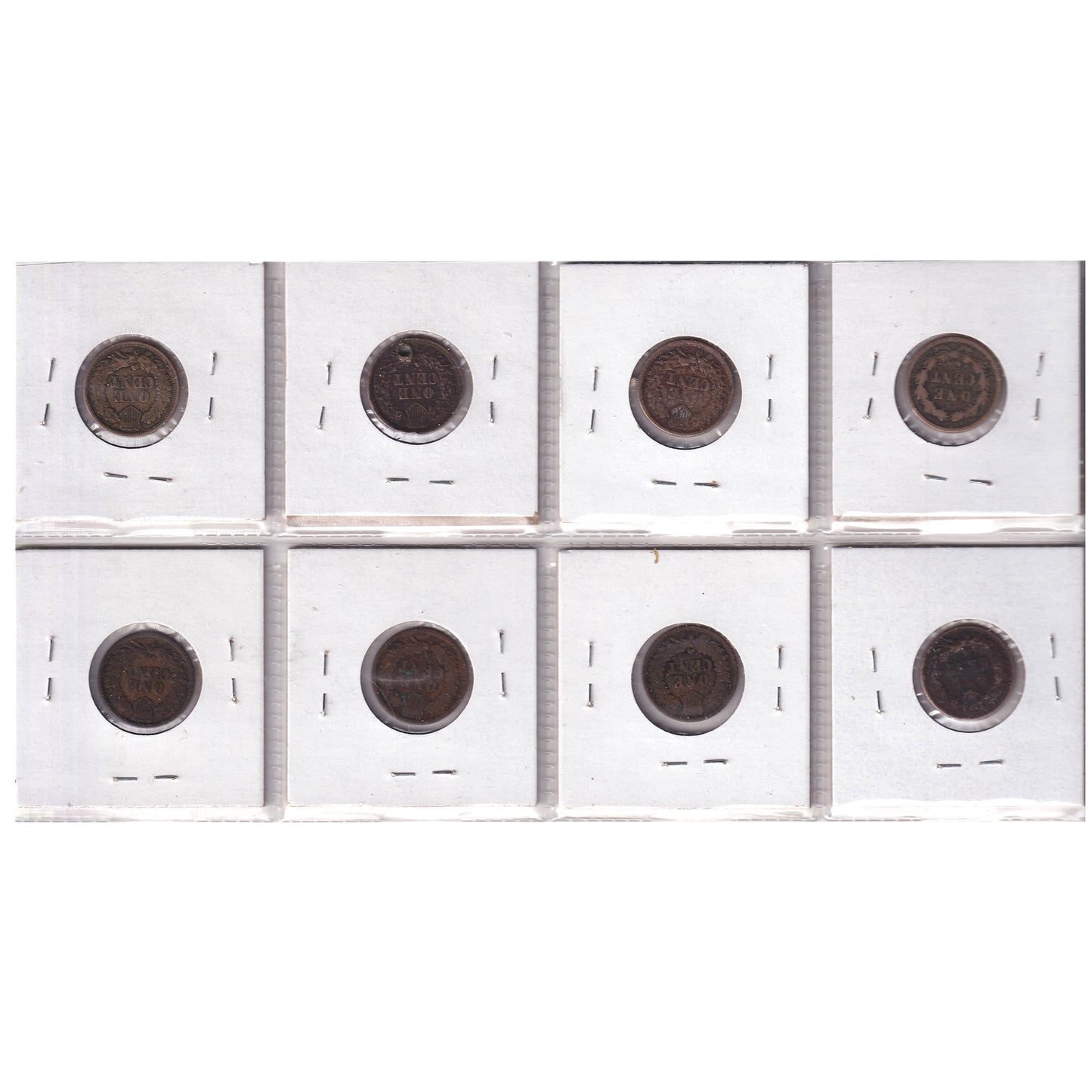 Group Lot of 8x 1859-1881 USA Cents Good to VF-EF, 8pcs (impaired)