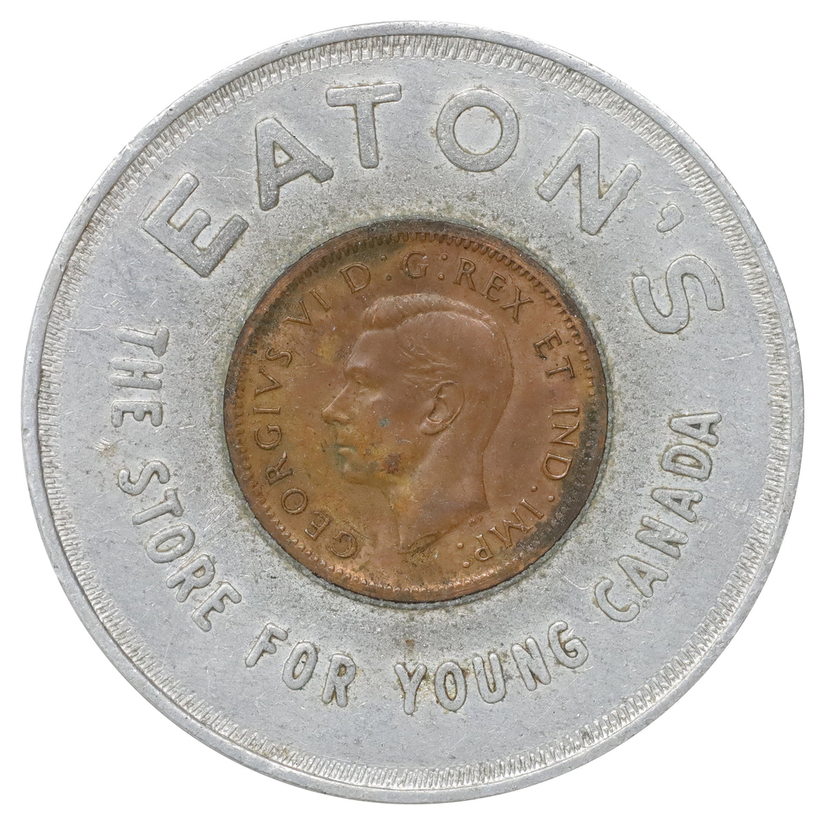 1947 Canada Encased Lucky Penny "Keep Me and Never Go Broke!" Eaton's Department Store