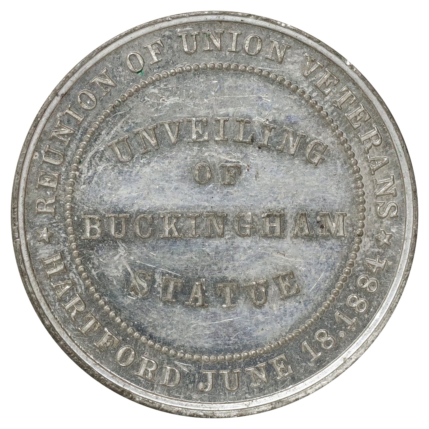 1884 USA Union Veterans Reunion Buckingham Statue Unveiling Commemorative Token