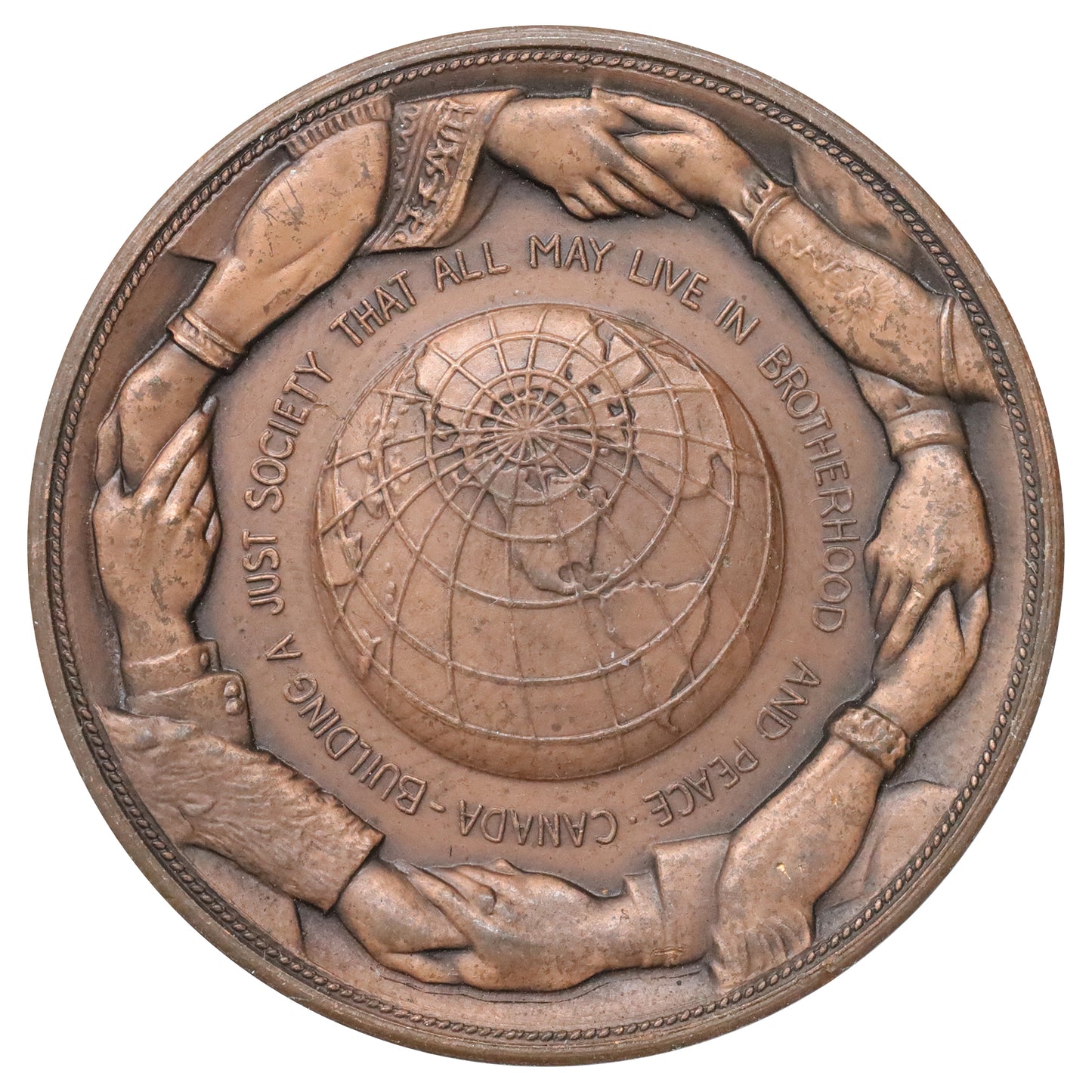Vintage Canada Prime Minister Pierre Elliott Trudeau Copper Medallion