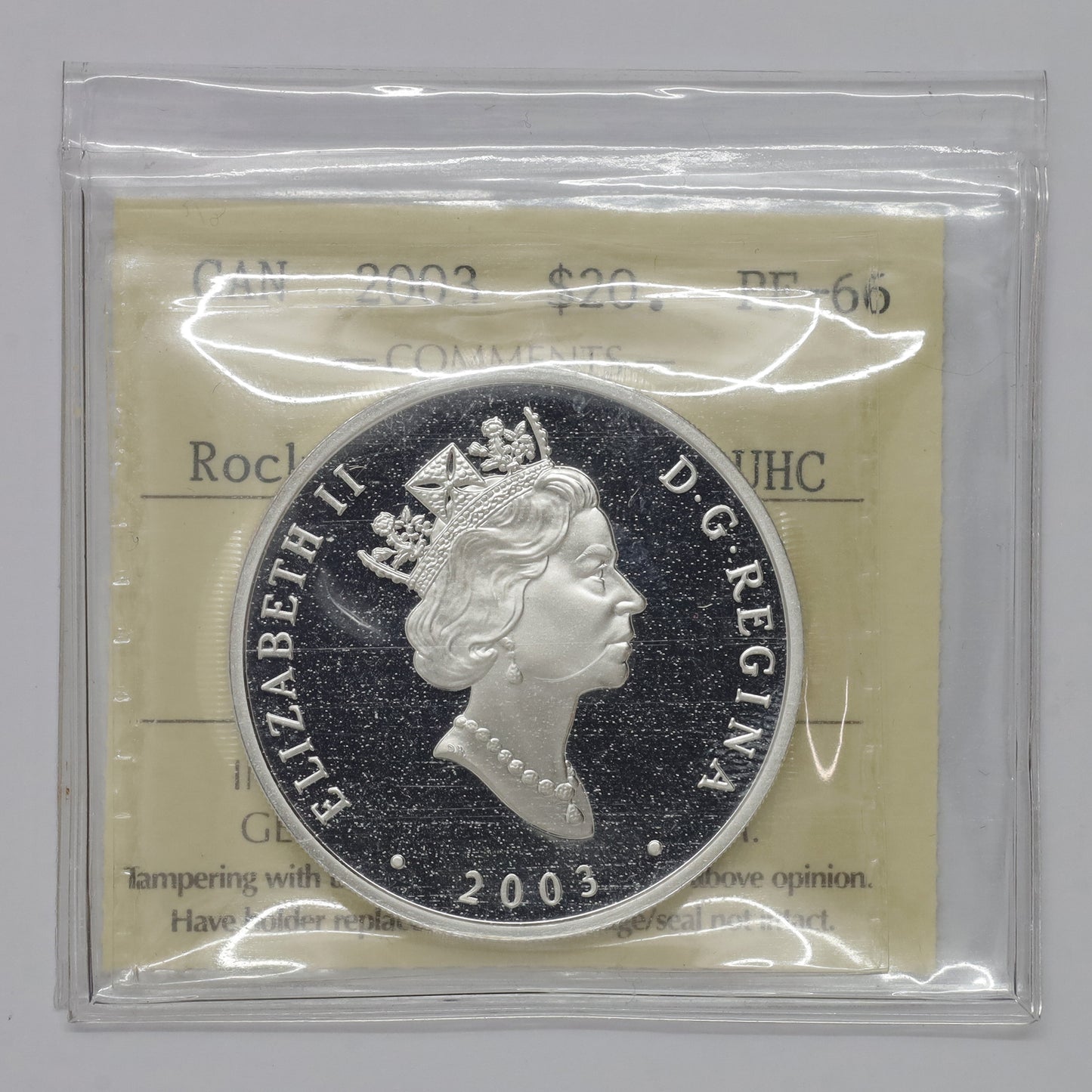 2003 Canada $20 Natural Wonders Canadian Rockies Fine Silver ICCS Cert. PF66 UHC (No Tax)