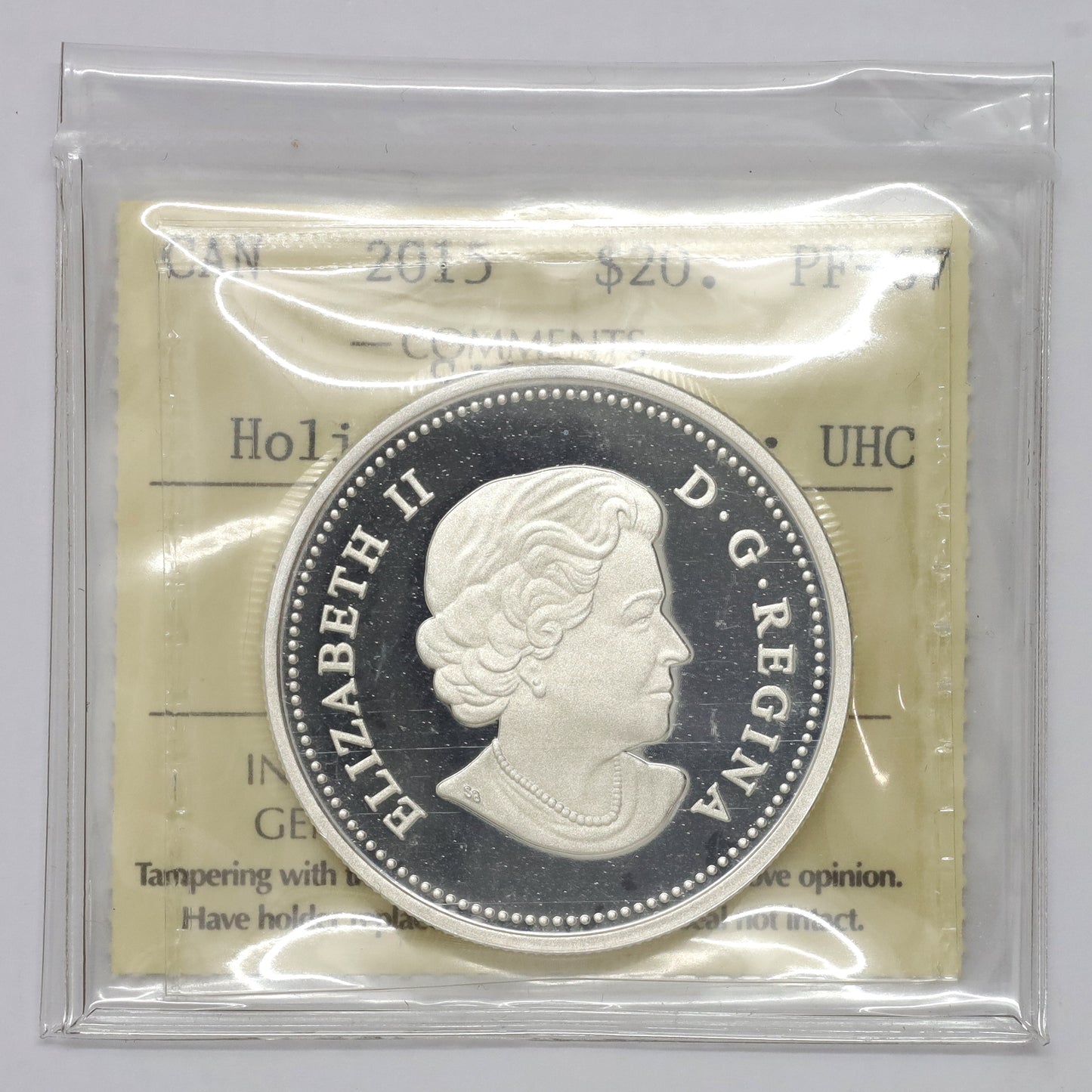 2015 Canada $20 Holiday Reindeer .9999 Fine Silver Coin ICCS Certified PF67 UHC (No Tax)