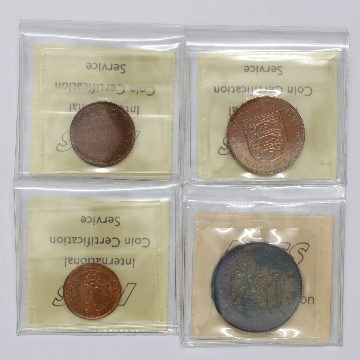 Lot of 4x 1941-1964 World Coins ICCS Certified MS64 to PF66, 4pcs