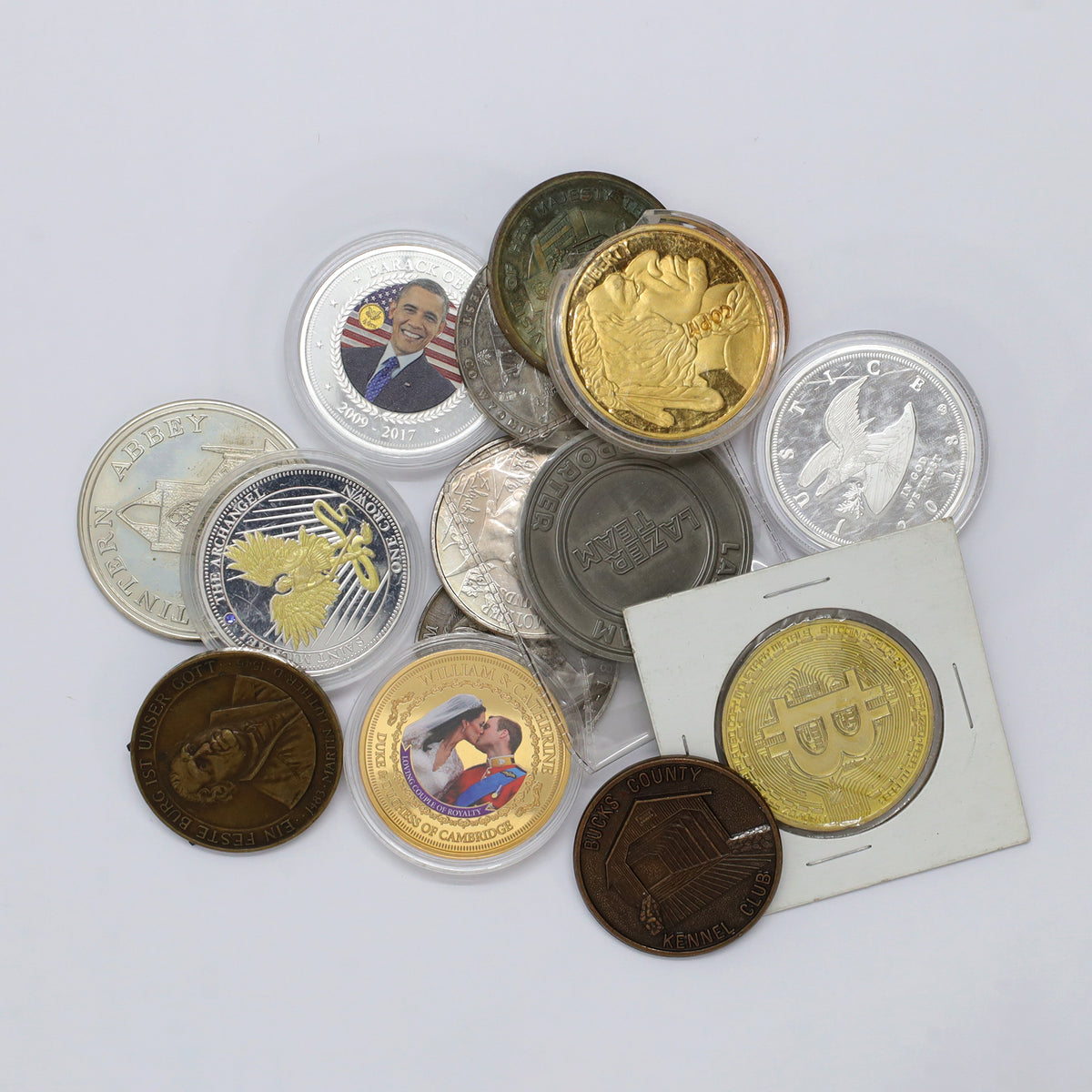 Estate Lot of 15x Tokens and Medallions, 15pcs