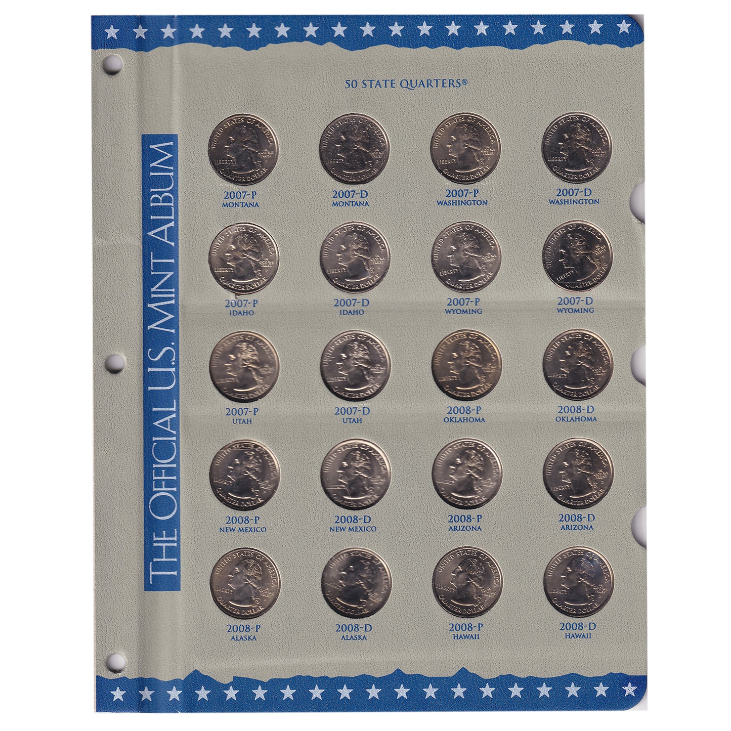 Estate Lot of 90x 1999-2008 USA 50 State Quarters in Official Album