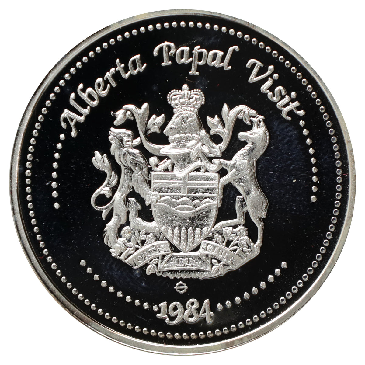 1984 Pope John Paul II Alberta Papal Visit Fine Silver Medallion (No Tax) issues