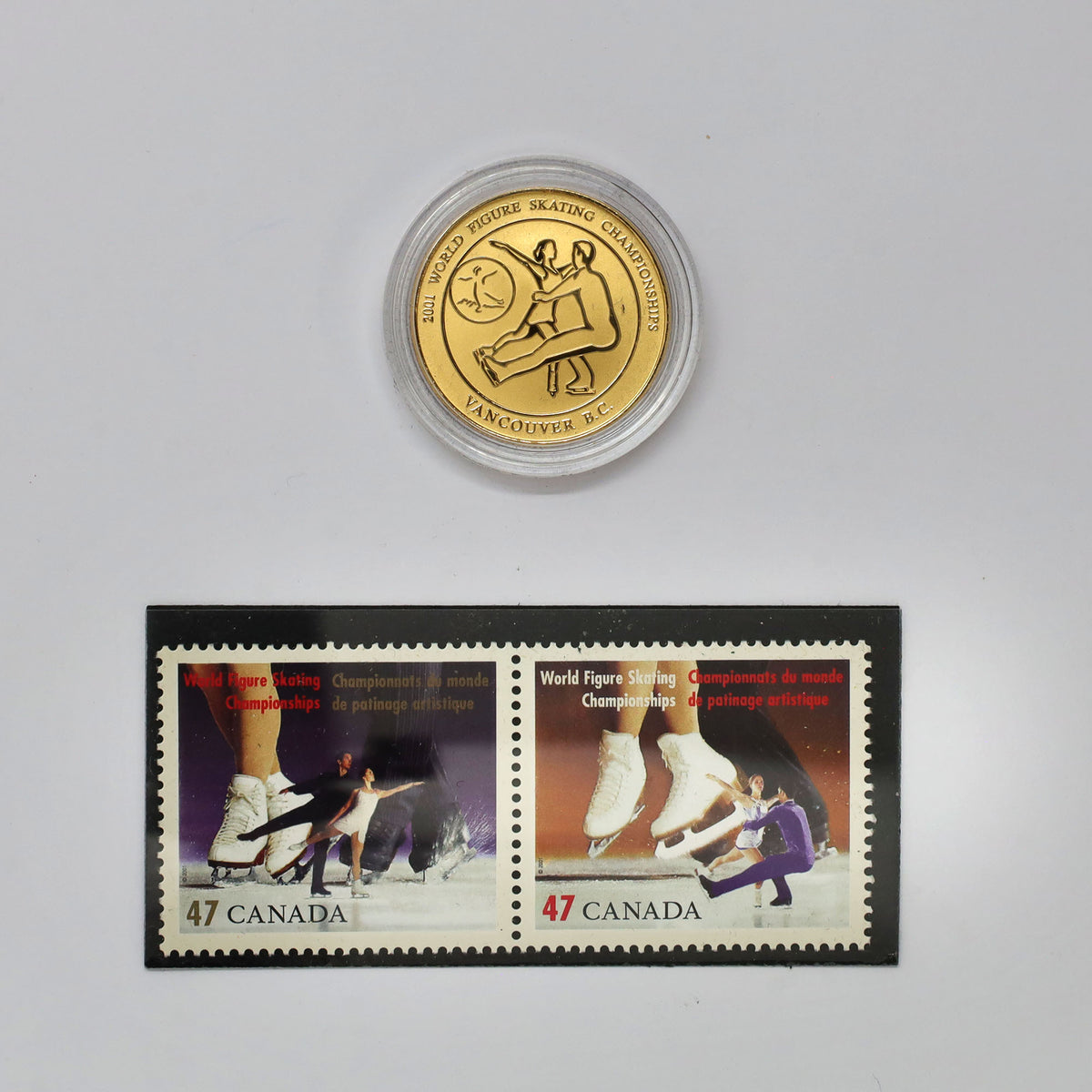 Lot of 4x 2001 World Figure Skating Championships Pairs Medallion Set, 4pcs (issues)
