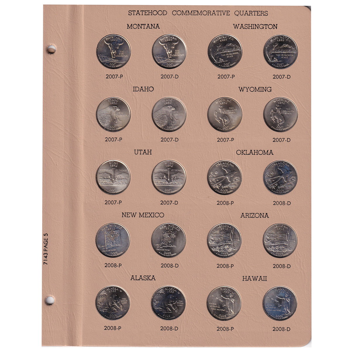 Estate Lot of 100x 1999-2008 USA 50 State Quarters in Album