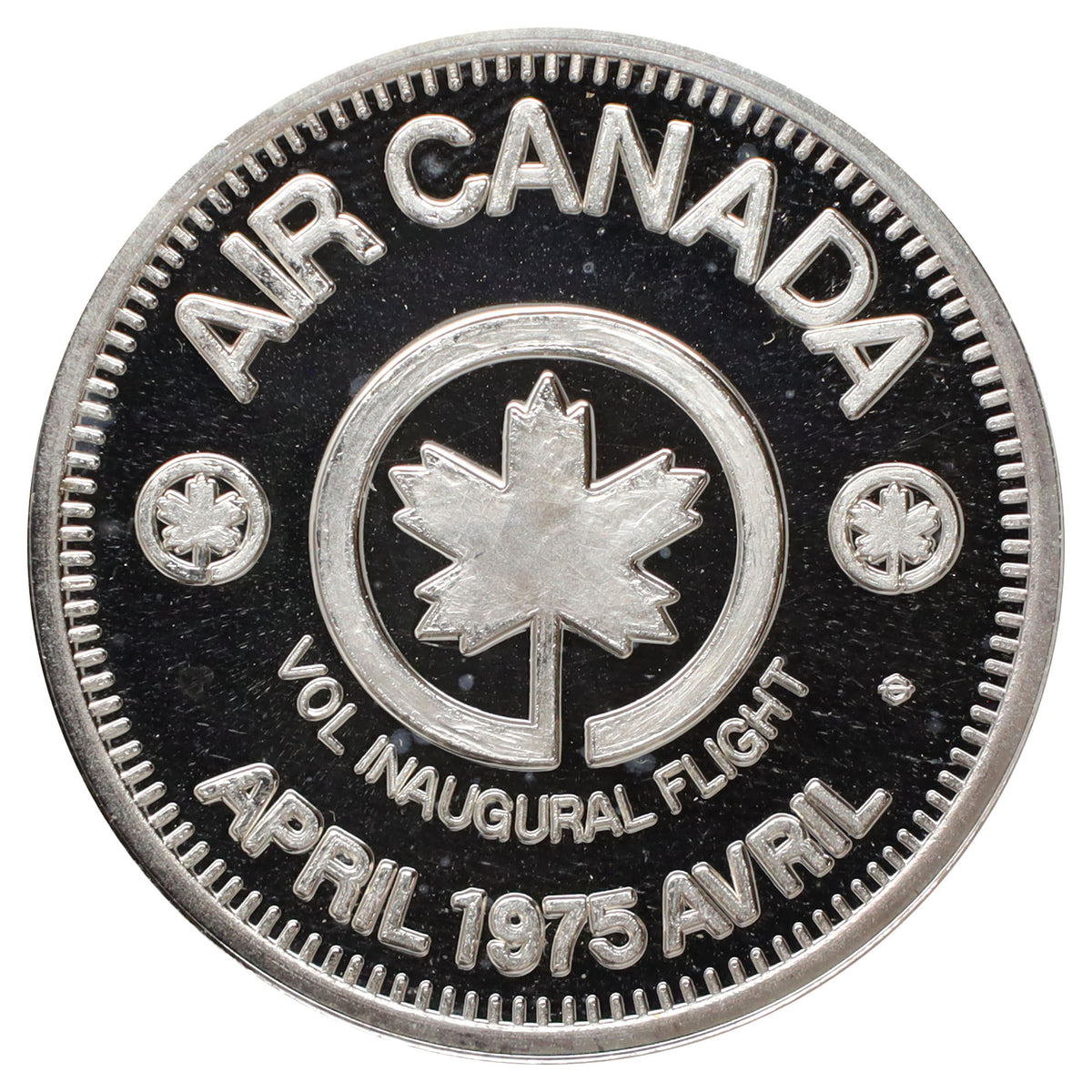 1975 Air Canada Inaugural Flight Toronto-Charlottetown-Ottawa .999 Silver (No Tax) wear