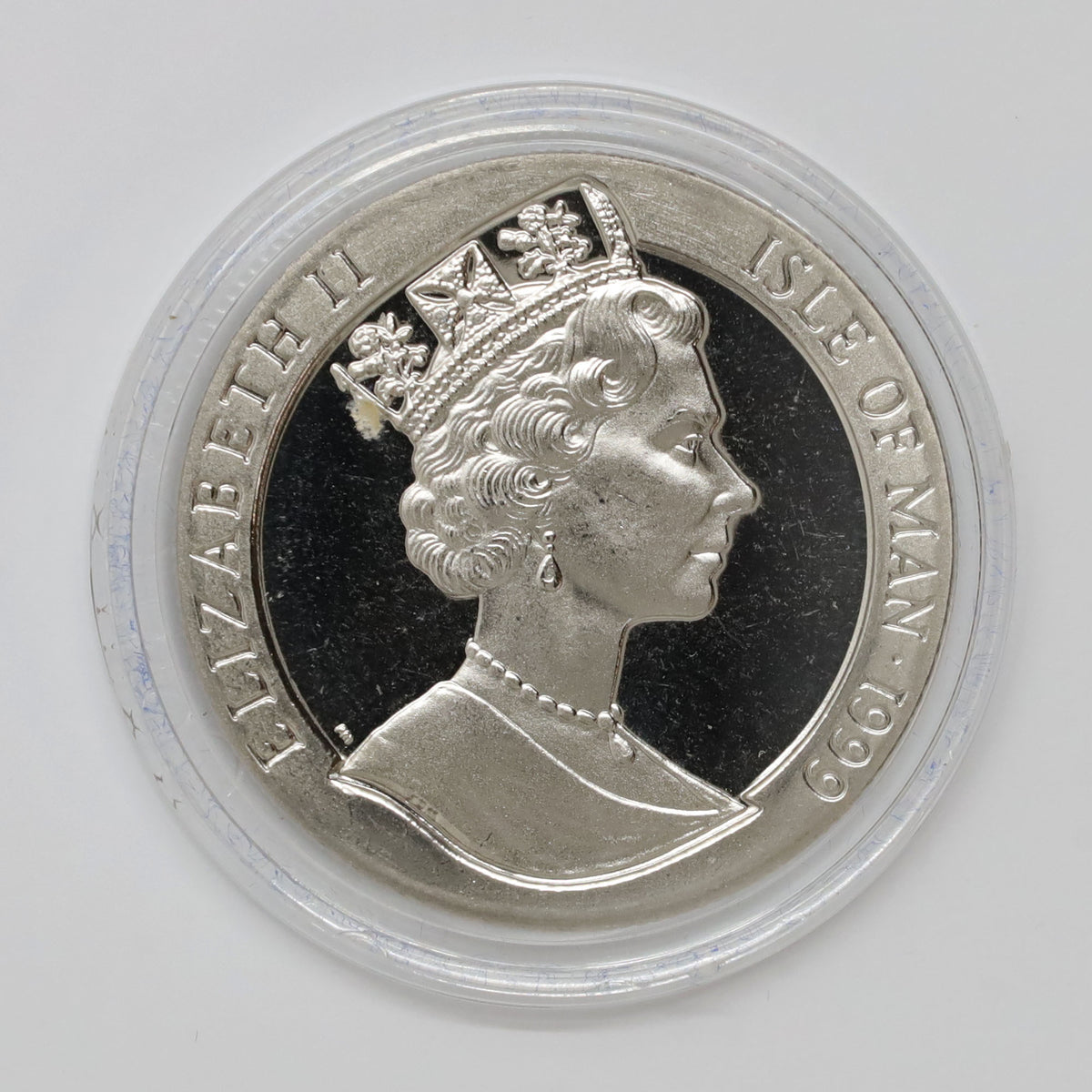Isle of Man 1999 1 Crown Year of the Rabbit Commemorative Coin in Case (minor wear)