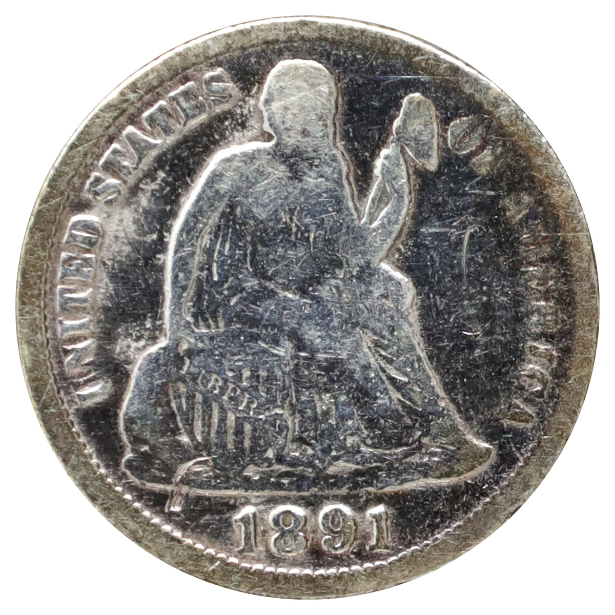 1891 USA Liberty Seated Dime in Morgan Mint Case (issues)
