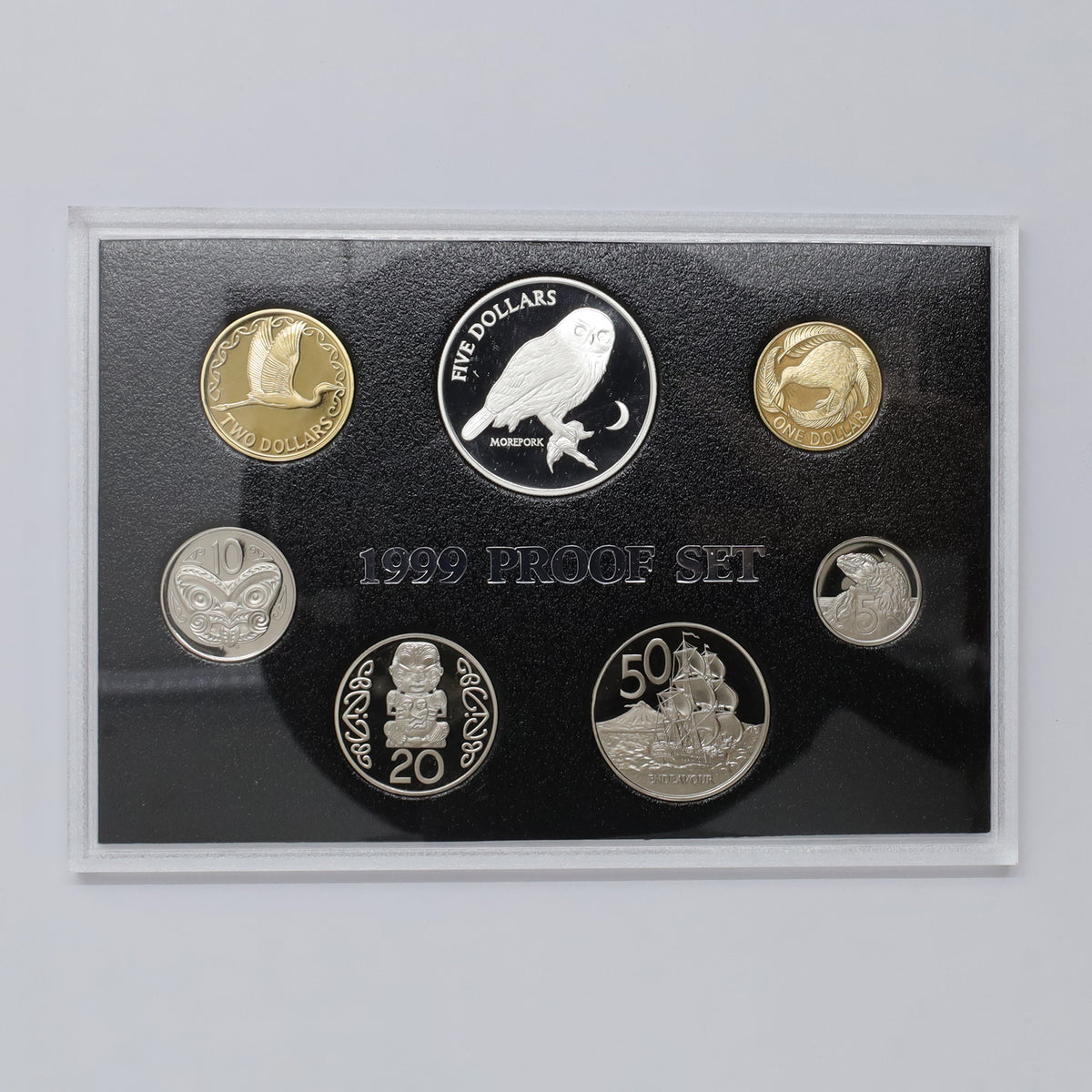 New Zealand 1999 Morepork 7-Coin Proof Set (minor wear)