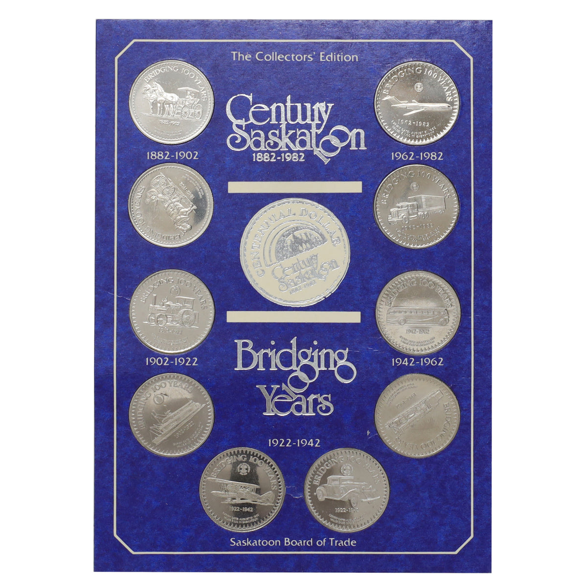 1982 Century Saskatoon 10-Token Collection in Original Presentation Board (issues)