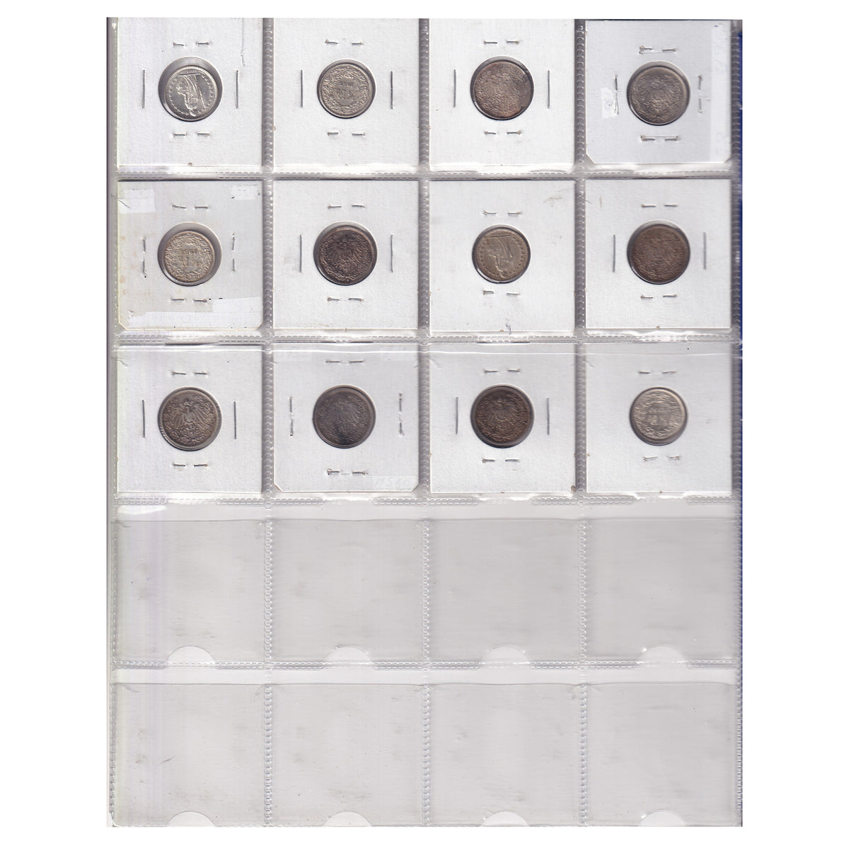 Group Lot of 12x Germany & Switzerland 1916-1955 Silver Coins, 12pcs