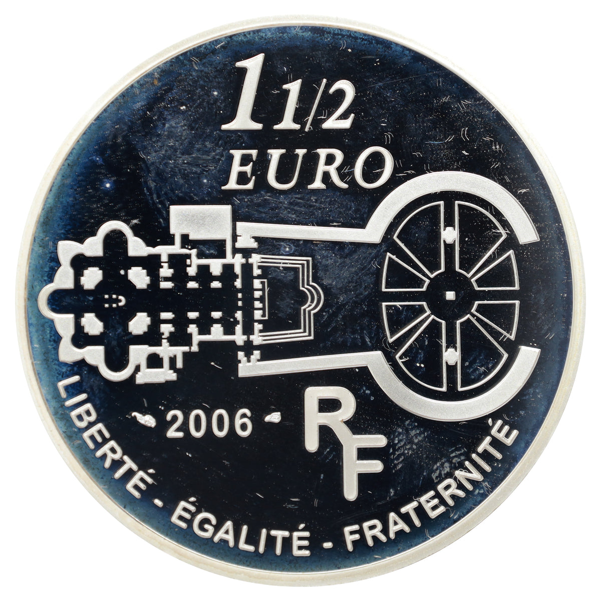 France 2006 1 1/2 Euro St. Peter's Basilica 500th Anniversary .900 Silver Coin (light wear)