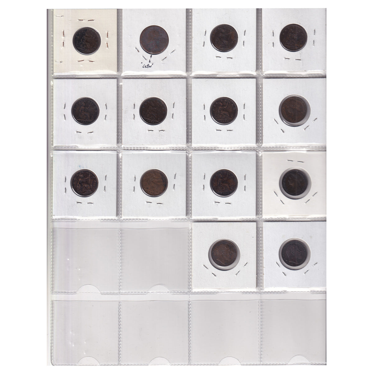 Estate Lot of 14x Great Britain 1843-1911 Farthings VG-F to Choice BU, 14pcs