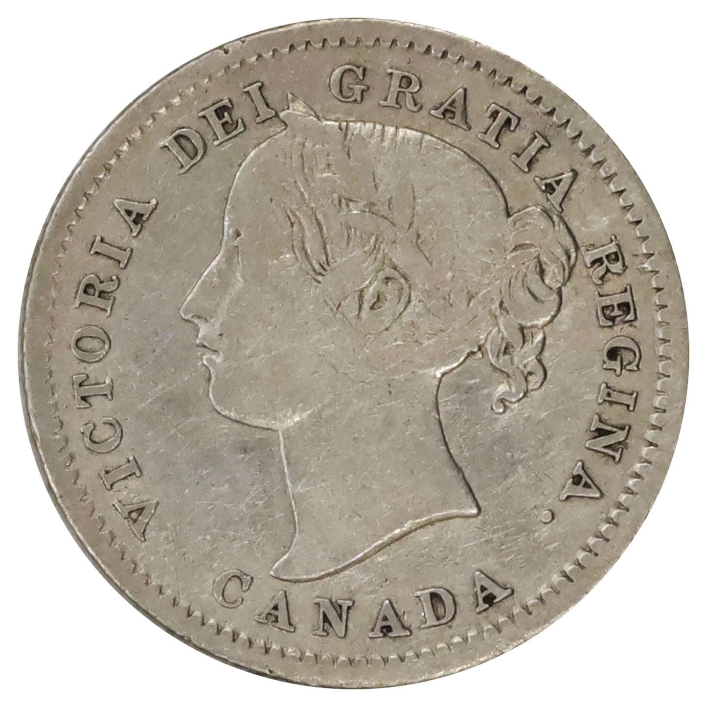 1858 Canada 10-cents Fine (F12) Scratched
