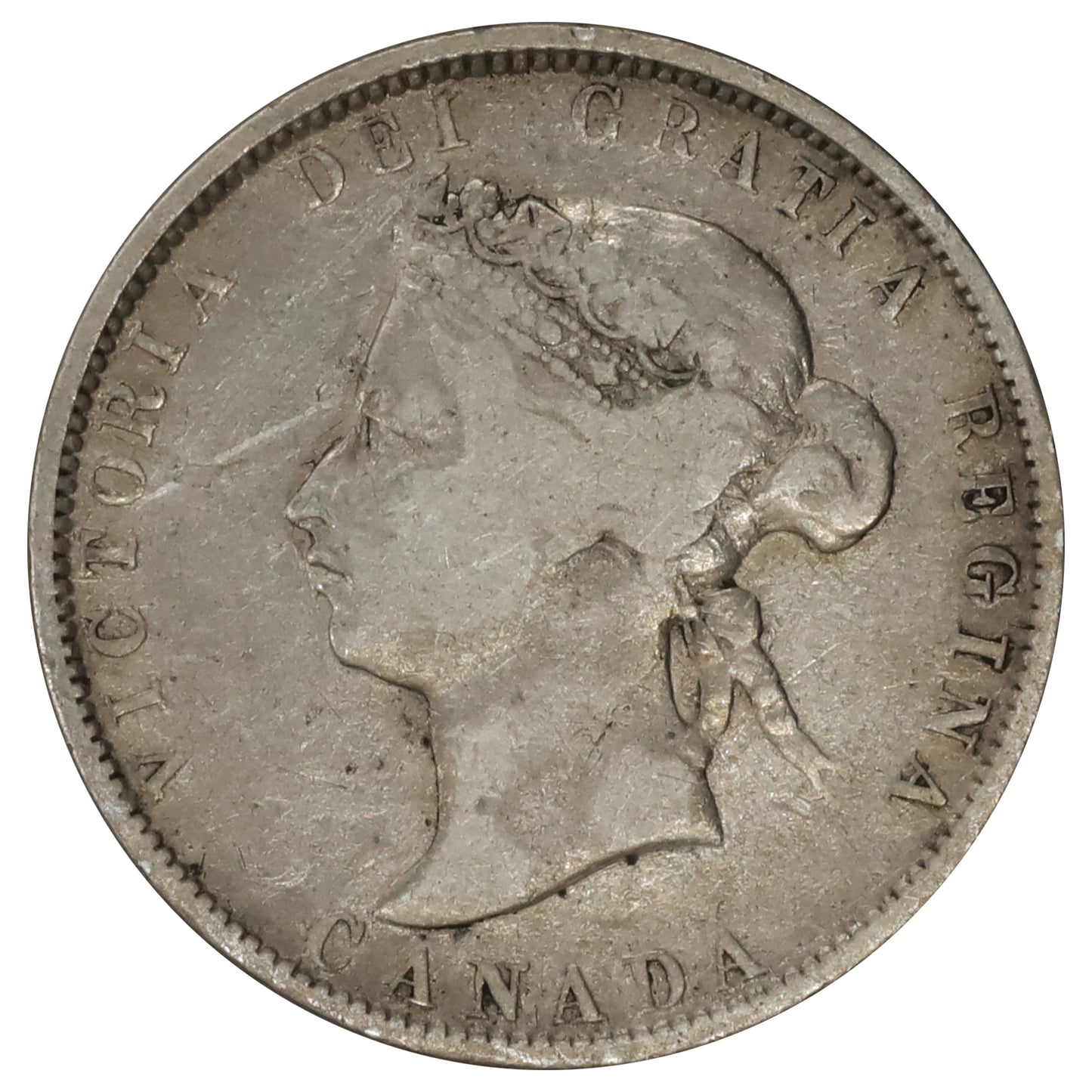 1872H Canada 25-cents VG-F (VG10) Scratched
