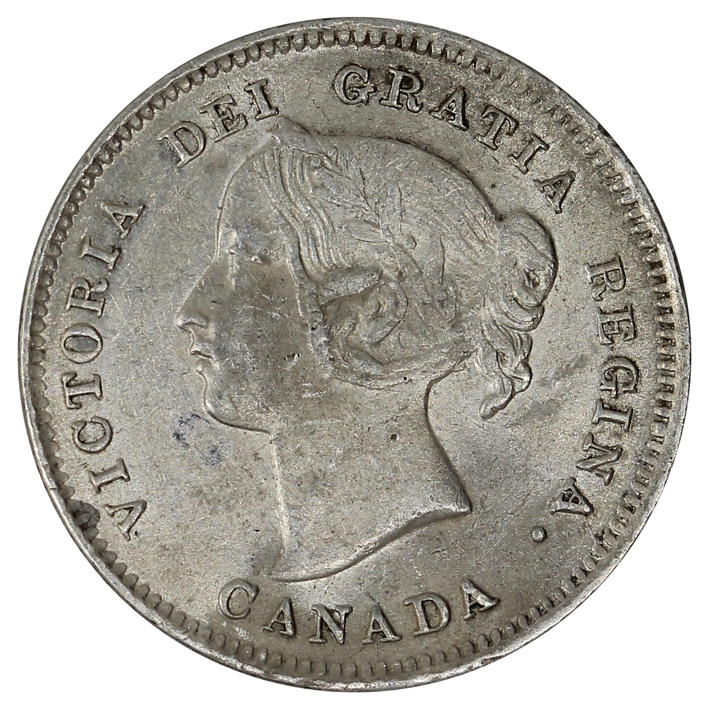 1901 Canada 5-cents Almost Uncirculated (AU50) Impaired