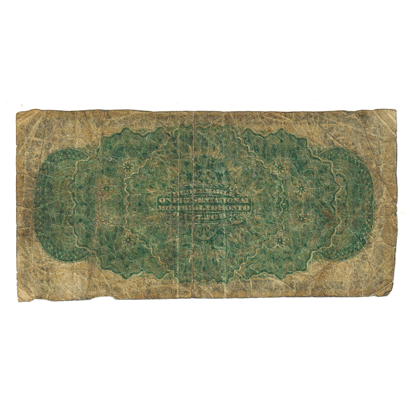 DC-1c 1870 Dominion 25-cent Shinplaster, Dickinson-Harington, Plain Series, F (lacquered)
