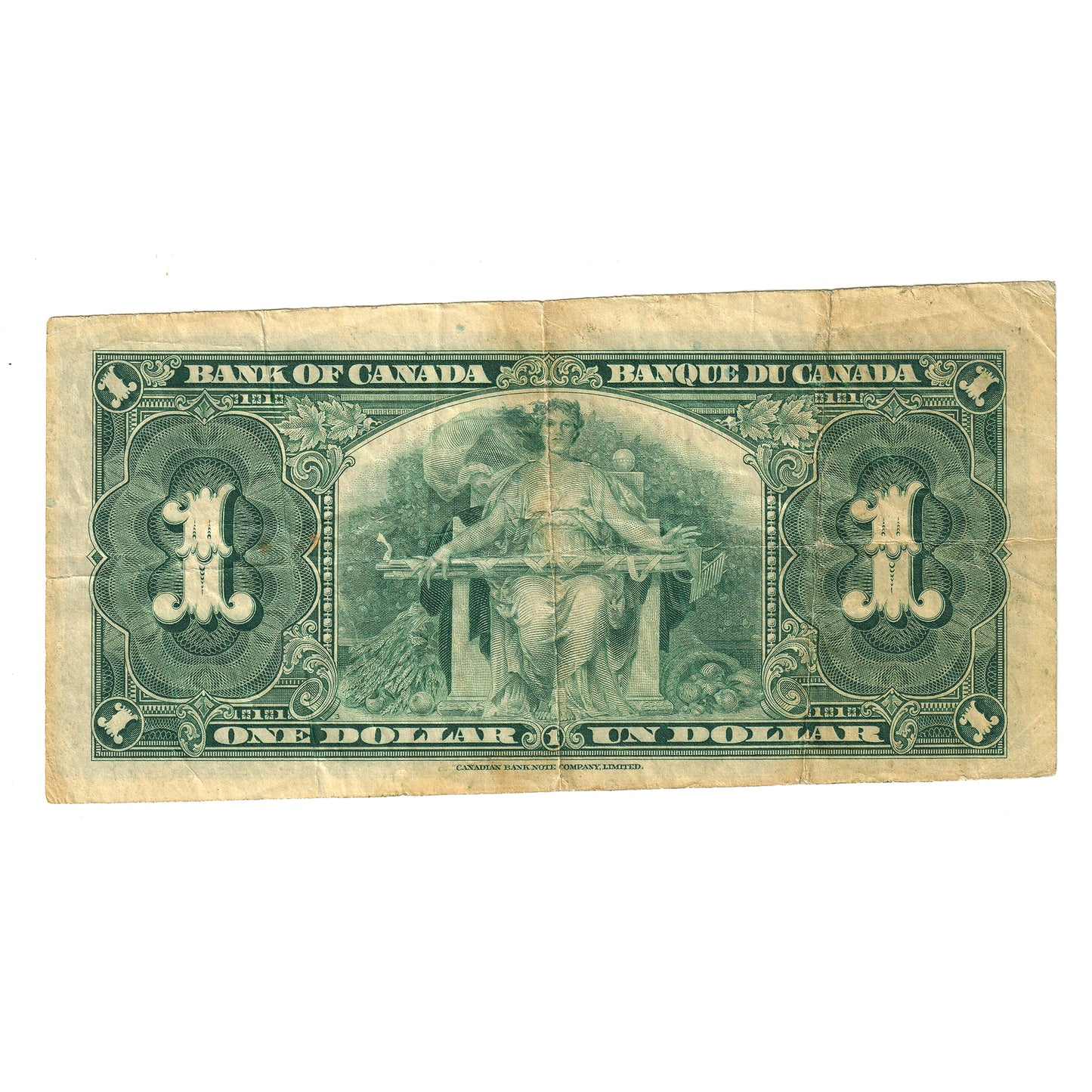 BC-21b-E25a-i 1937 Canada $1 Gordon-Towers, Narrow Pannel, H/A, VF-EF (cut off size)