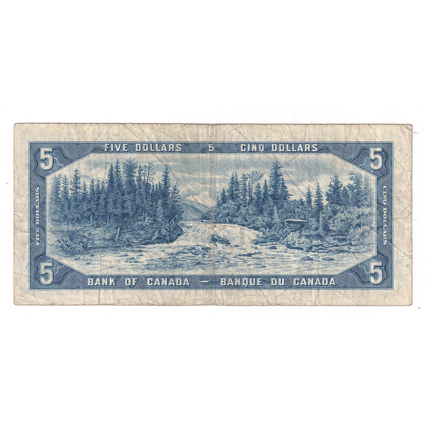 BC-39bA 1954 Canada $5 Beattie-Rasminsky, *I/X, VG-F (writing)