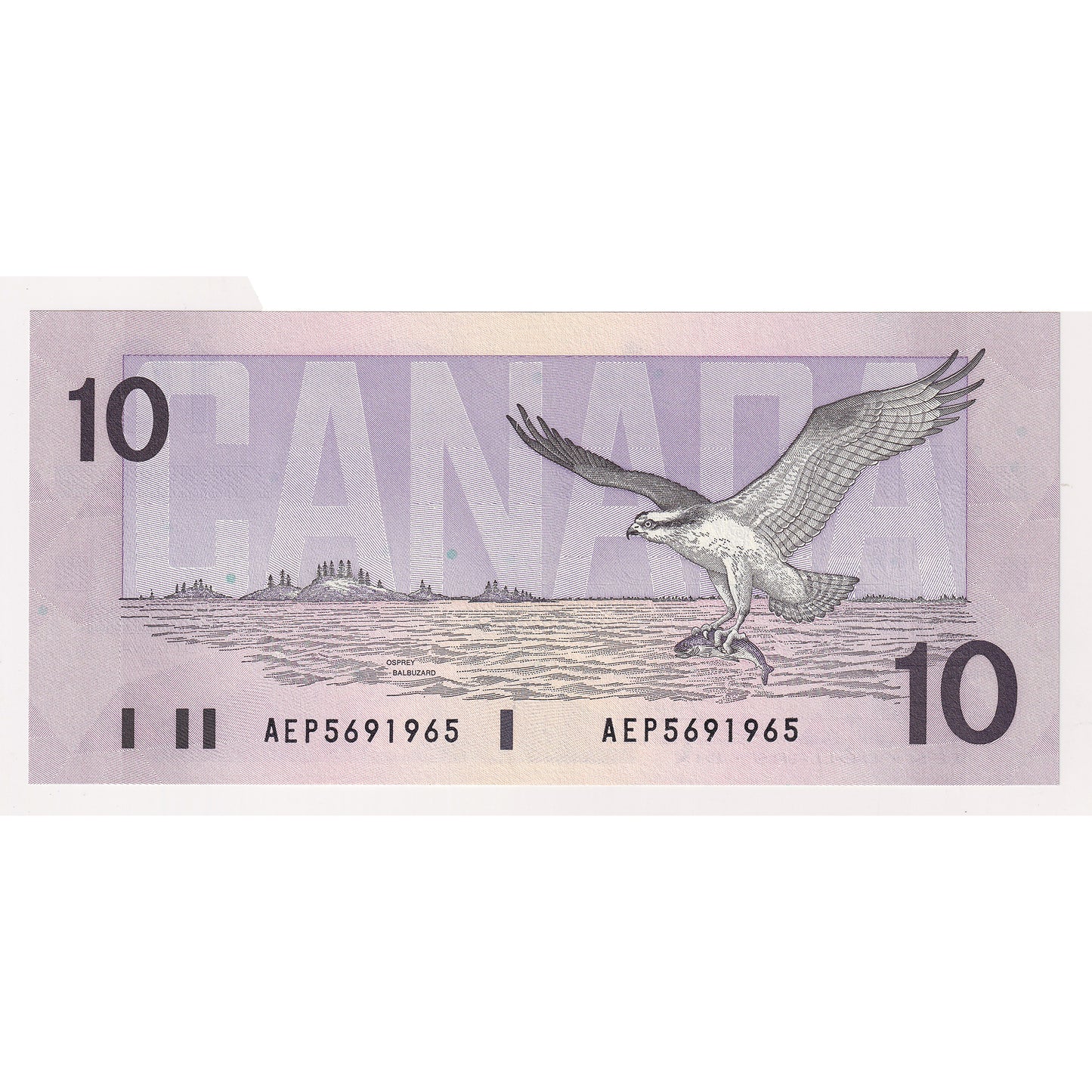 BC-57a 1989 Canada $10 Thiessen-Crow, 4 Digit Radar AEP5691965