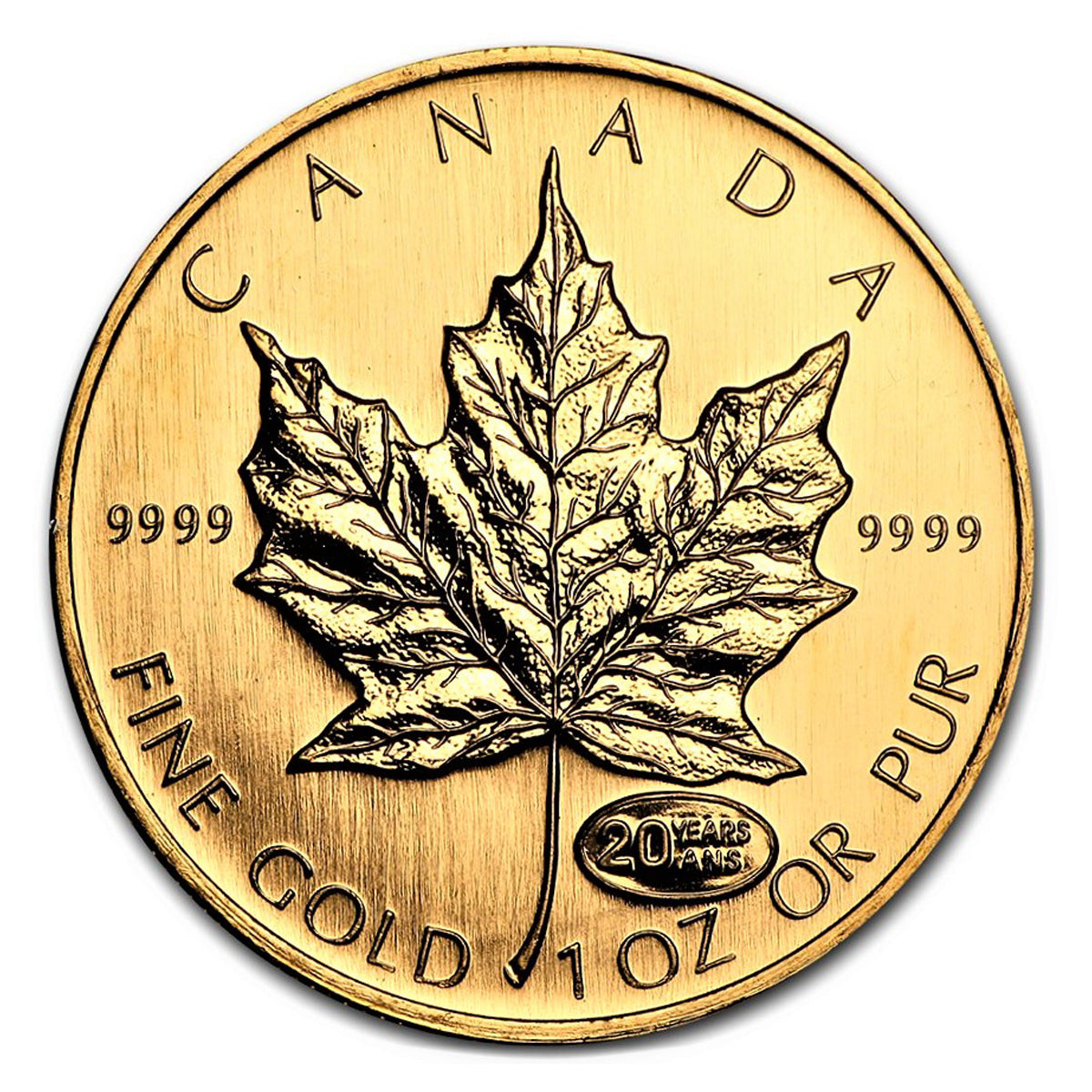 1999 Canada 20th Ann. Privy 1oz GML (No Tax) NO CREDIT CARD or PAYPAL - Hairline Scratches