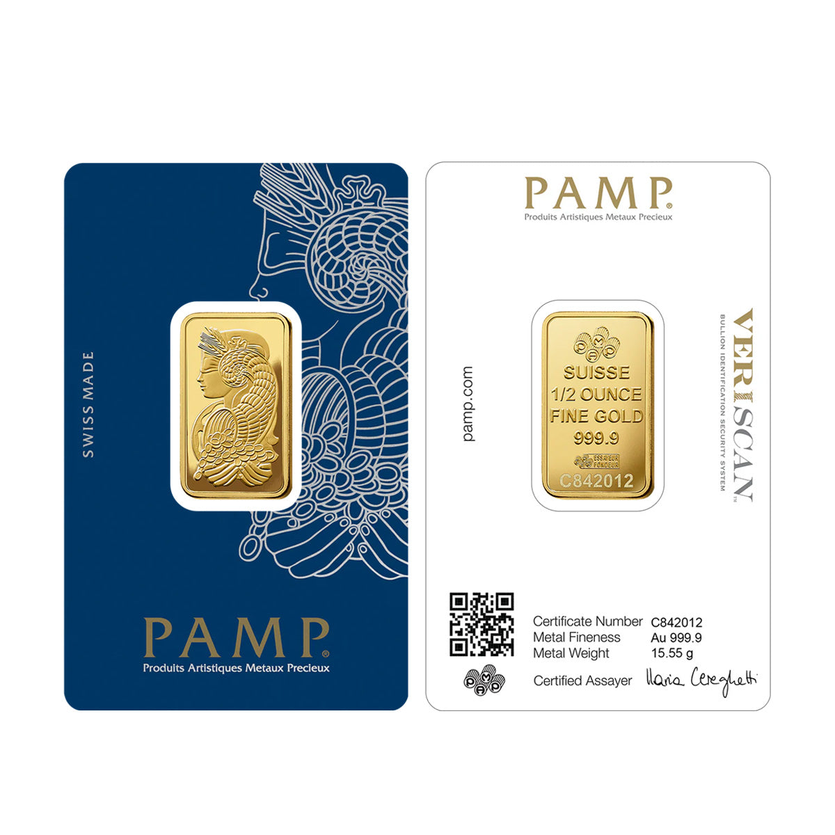 (LPO) PAMP Suisse Lady Fortuna 1/2oz .9999 Gold Bar (Tax Exempt) - NO Credit Card/Paypal