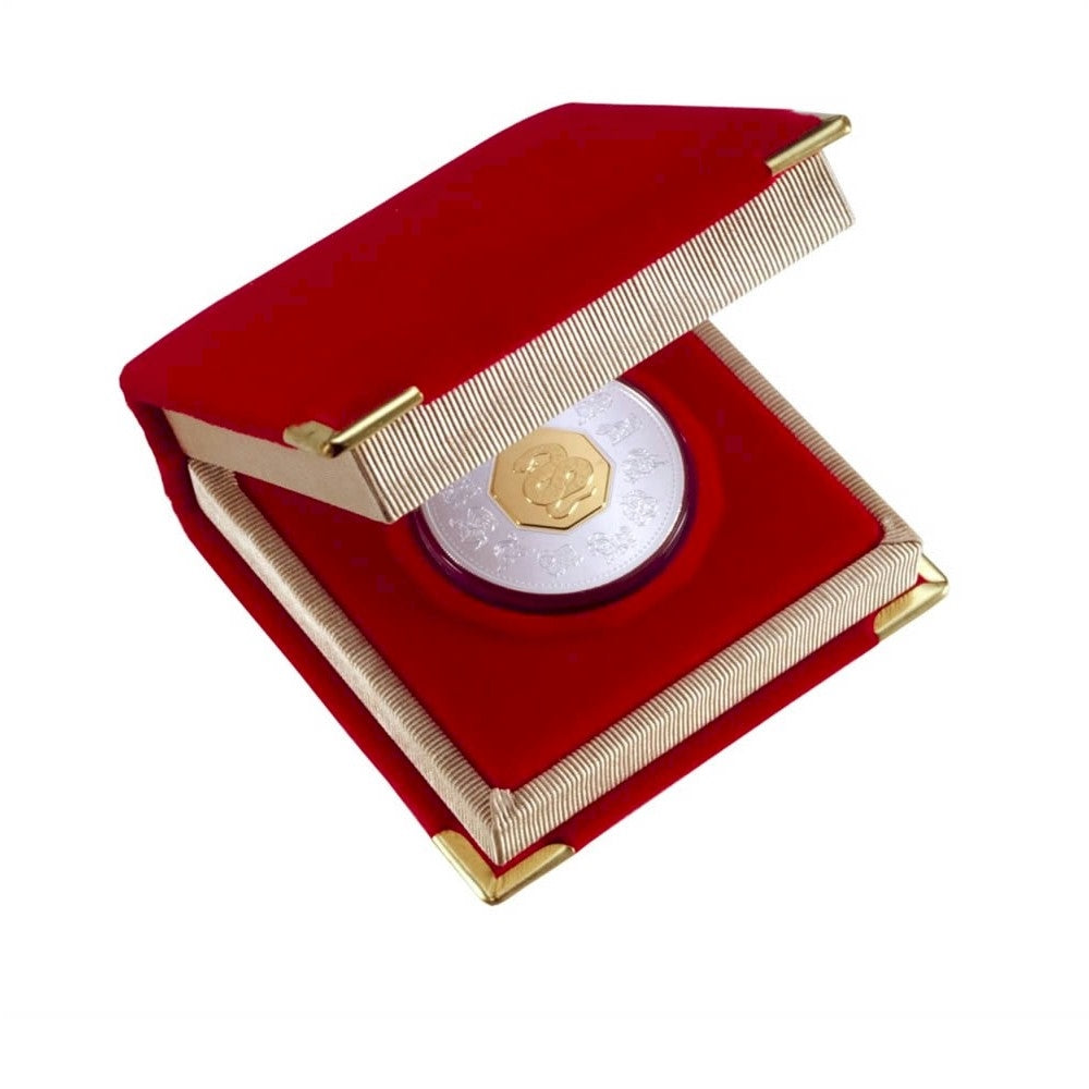 2001 Canada $15 Year of the Snake Sterling Silver & Gold Plated Cameo (lightly toned)