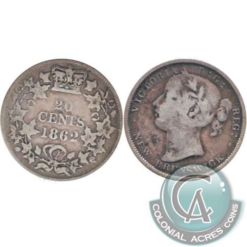 1862 New Brunswick 20-cents VG-F (VG10) $