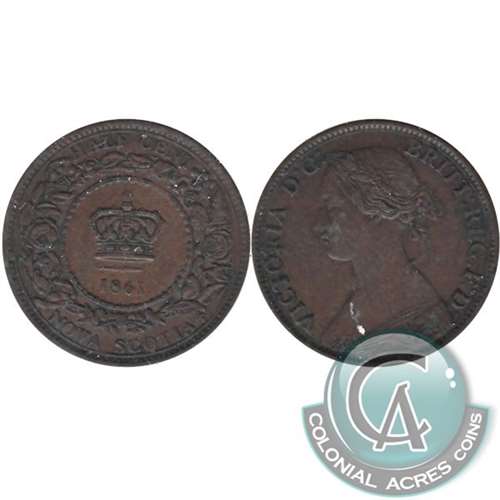 1861 Nova Scotia 1/2 Cent Extra Fine (EF40)