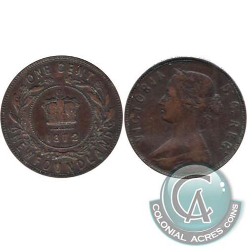 1872H Newfoundland 1-cent F-VF (F15)