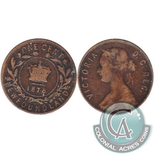 1876H Newfoundland 1-cent Good (G4)