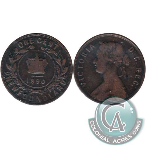 1890 Newfoundland 1-cent Very Good (VG8)