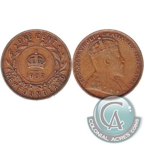 1907 Newfoundland 1-cent Fine (F-12)