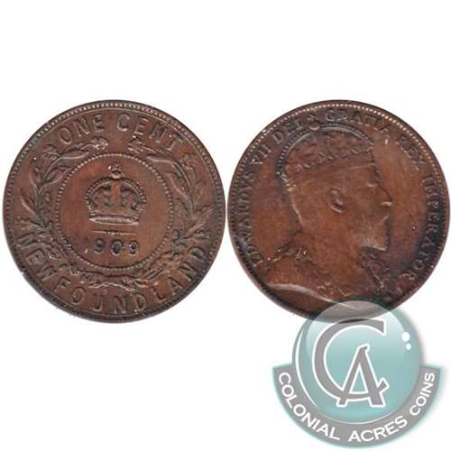 1909 Newfoundland 1-cent Fine (F12)