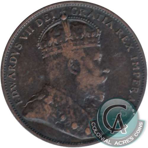 1909 Newfoundland 1-cent F-VF (F15)