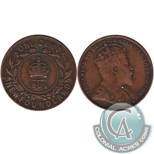 1909 Newfoundland 1-cent VG-F (VG10)