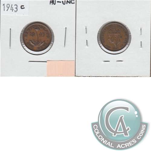 1943C Newfoundland 1-cent Almost Uncirculated (AU50)
