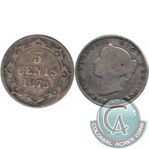 1873 Obv. 2 Newfoundland 5-cents Good (G4) $