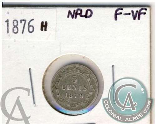 1876H Newfoundland 5-cents F-VF (F15) $